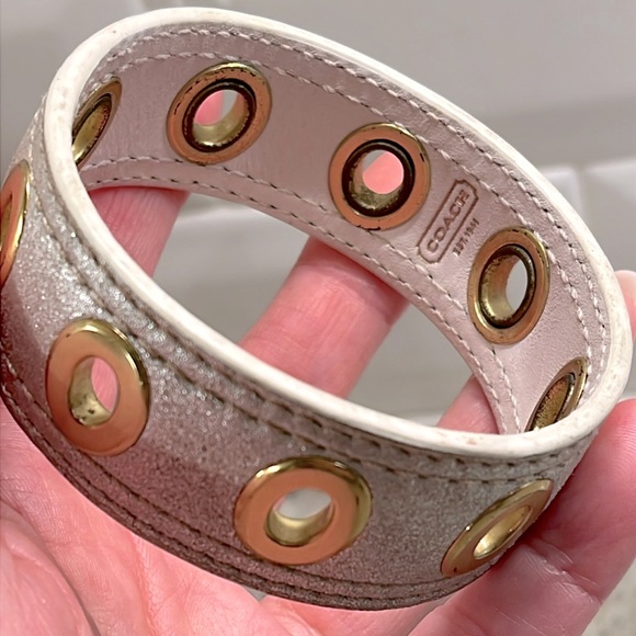 Coach Leather with Grommets Bangle Bracelet EUC - Picture 3 of 6